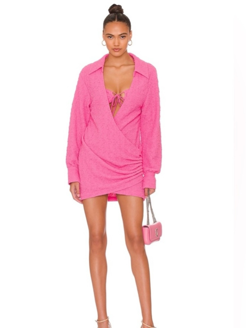 Cove Hot Pink Wrap Swim Cover-Up Mini